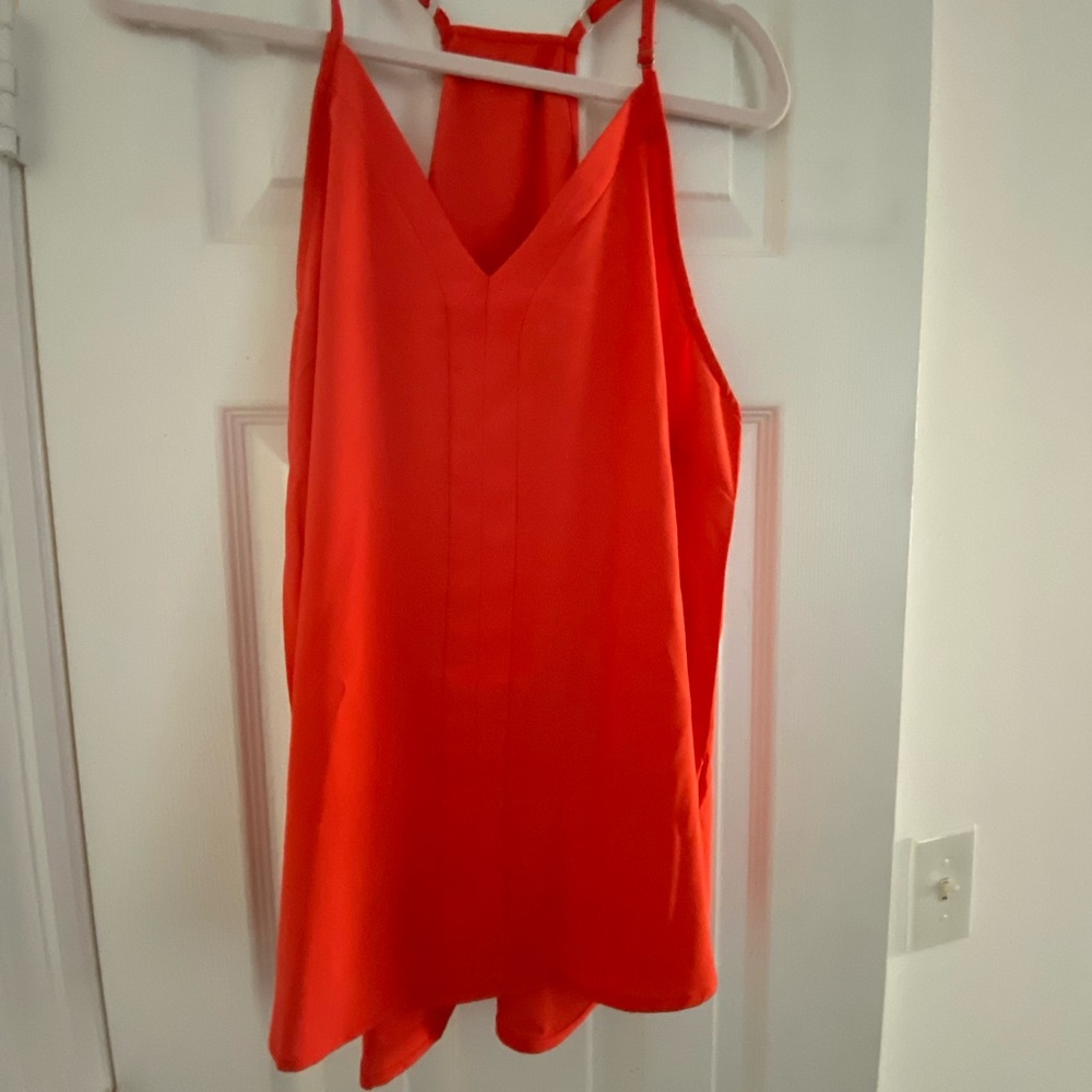 Vibrant orang flowy tank top